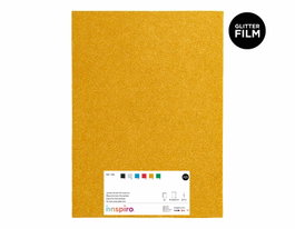 Innspiro Set de 5 feuilles de mousse EVA dorée avec paillettes 40x60 cm