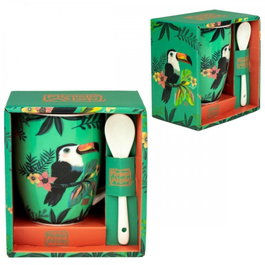 Enesco Taza de cerámica con cuchara tucán