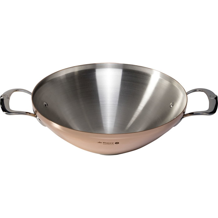 De Buyer Prima Matera Wok 32 cm avec couvercle en verre De Buyer Prima Matera Wok 32 cm avec couvercle en verre