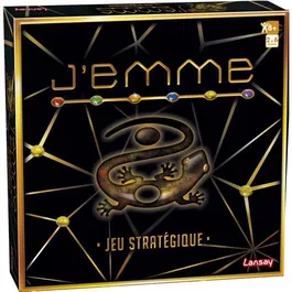 Lansay - Jeu de société stratégique familial J'EMME, à partir de 8 ans, 2 à 6 joueurs, 20 min de jeu, alignement et protection de gemmes