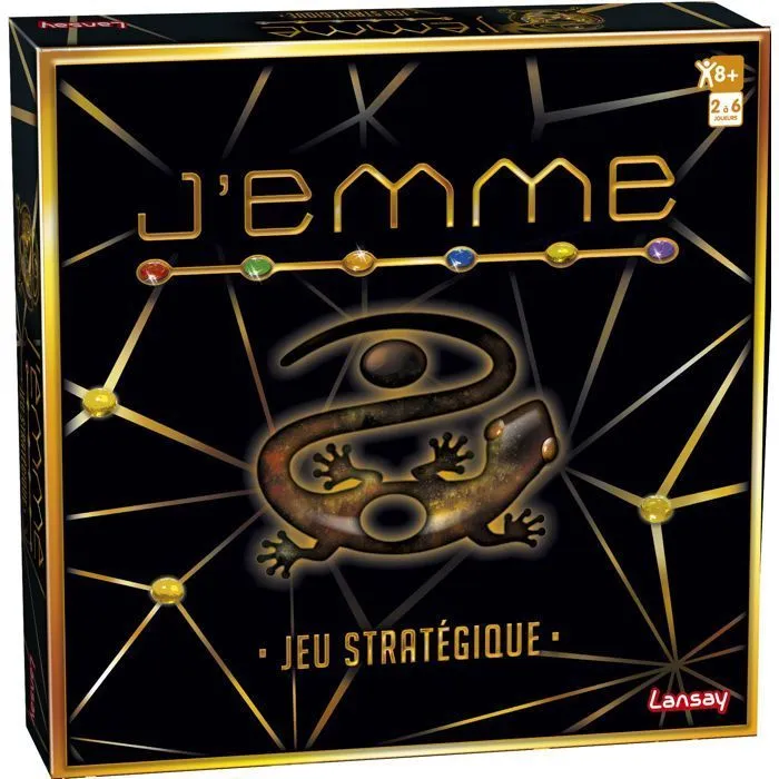 Lansay - Jeu de société stratégique familial J'EMME, à partir de 8 ans, 2 à 6 joueurs, 20 min de jeu, alignement et protection de gemmes Lansay - Jeu de société stratégique familial J'EMME, à partir de 8 ans, 2 à 6 joueurs, 20 min de jeu, alignement et protection de gemmes