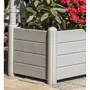Stefanplast Italia - Bac à fleurs rectangulaire avec treillis, 100x43x142 cm, 80 L, gris stone, plastique percé sans réserve d'eau