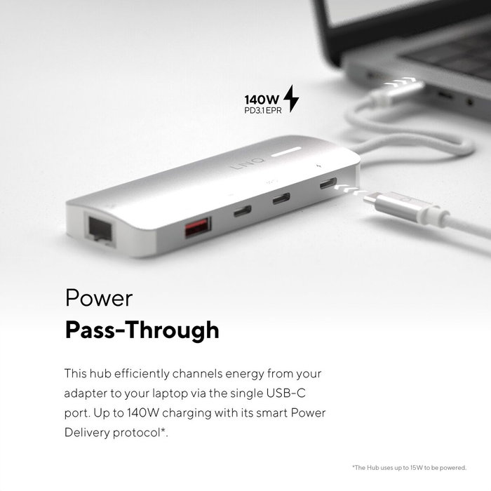 Hub USB Linq Byelements LQ49081PS Blanc Gris