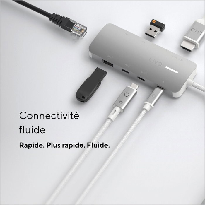 Hub USB Linq Byelements LQ49081PS Blanc Gris