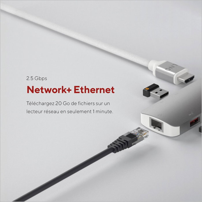 Hub USB Linq Byelements LQ49081PS Blanc Gris