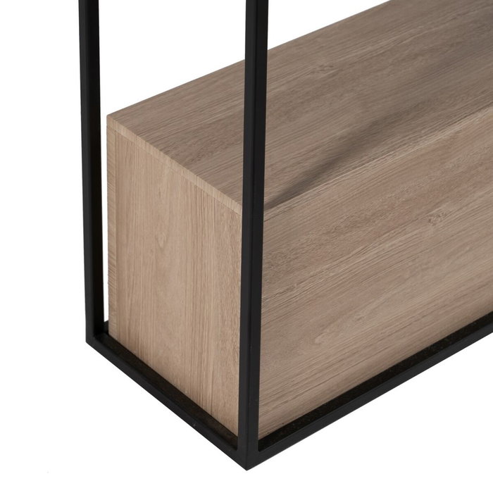 BigBuy Home Meuble d'Entrée Noir Naturel 122,5 x 22,5 x 75 cm