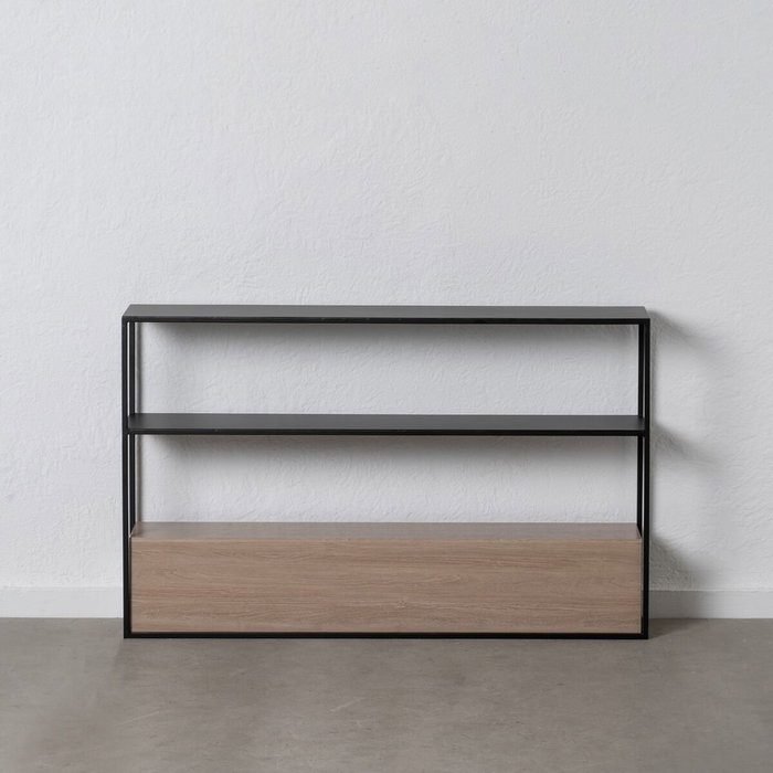 BigBuy Home Meuble d'Entrée Noir Naturel 122,5 x 22,5 x 75 cm