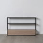 BigBuy Home Meuble d'Entrée Noir Naturel 122,5 x 22,5 x 75 cm