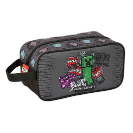 SAFTA Zapatillero Graffiti Minecraft pour chaussures - Organisateur mural, dimensions 29x15x14 cm avec poignée latérale