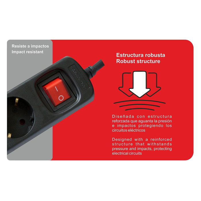 Rallonge 3 prises Schuko avec interrupteur Silver Electronics 9643 Noir Rallonge 3 prises Schuko avec interrupteur Silver Electronics 9643 Noir