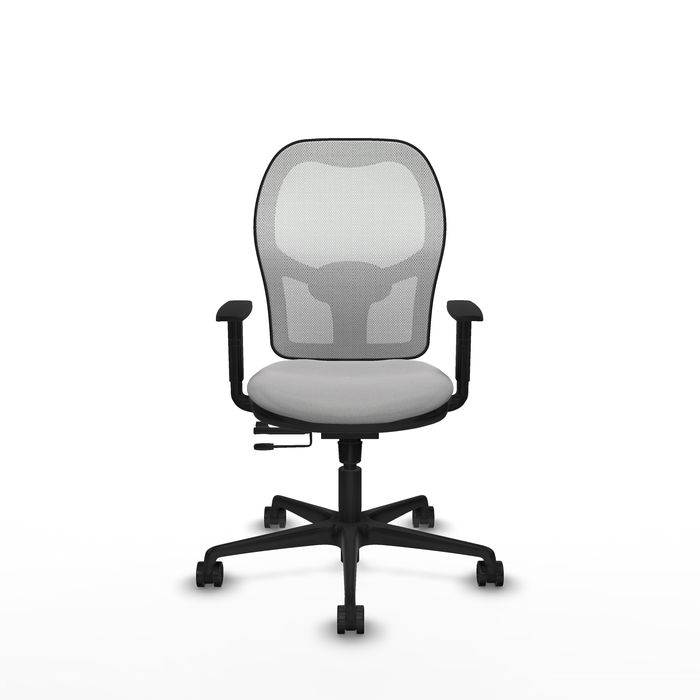 Chaise Jorquera Synchrone/Traslack tissu Gris clair Maille Blanc Base en nylon noir Accoudoir 1D Sans appui-tête Roulettes 65mm nylon Chaise Jorquera Synchrone/Traslack tissu Gris clair Maille Blanc Base en nylon noir Accoudoir 1D Sans appui-tête Roulettes 65mm nylon