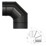 WOLFPACK LINEA PROFESIONAL Coude de poêle lisse vitrifié noir Ø 175 mm 90°