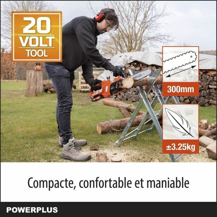Dual Power Tronçonneuse sur batterie 20V 30cm