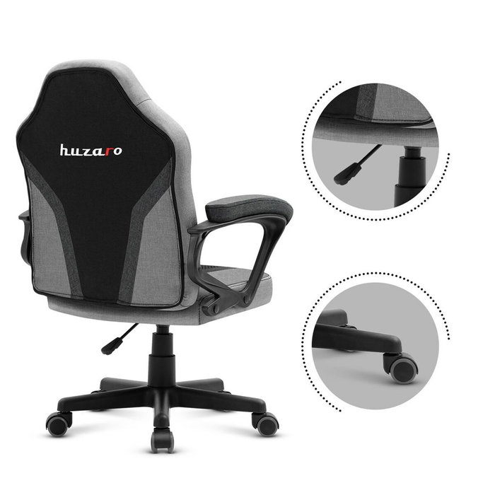 Chaise de jeu Huzaro Ranger 1.0 Grey Mesh Noir