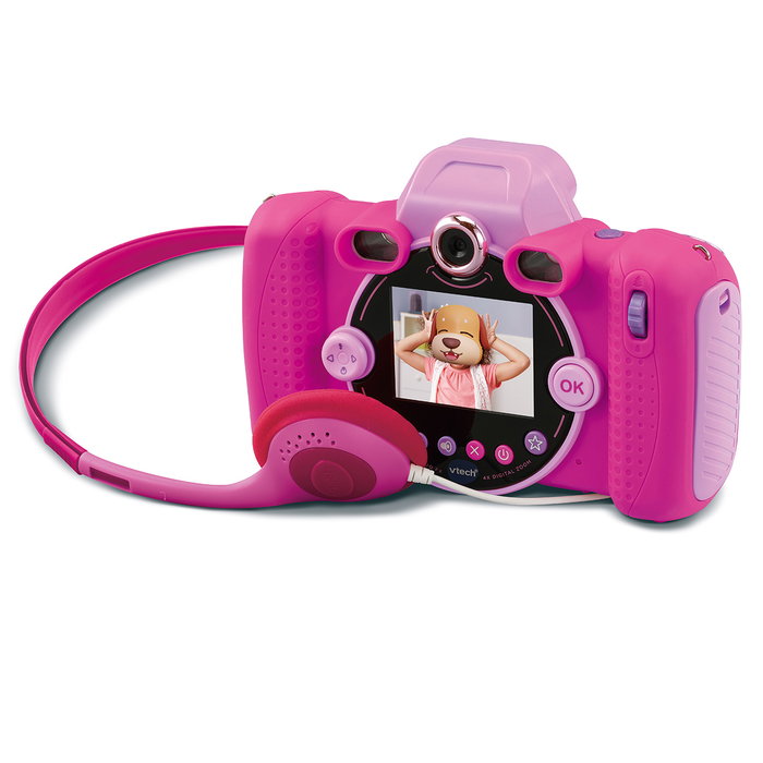 V-Tech Appareil Photo Enfant Kidizoom Duo Fx 12 en Rose 80-519957 avec Effets, Jeux, USB et Résistant aux Chutes - Langue Espagnol