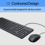 HP Combo Clavier et Souris Filaire - Clavier AZERTY Français, Souris Optique 1600 DPI, Ensemble Ergonomique avec Pavé Numérique et Indicateurs LED