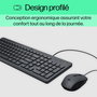 HP Combo Clavier et Souris Filaire - Clavier AZERTY Français, Souris Optique 1600 DPI, Ensemble Ergonomique avec Pavé Numérique et Indicateurs LED