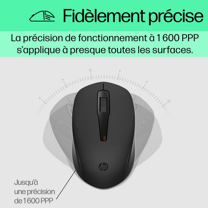 HP Combo Clavier et Souris Filaire - Clavier AZERTY Français, Souris Optique 1600 DPI, Ensemble Ergonomique avec Pavé Numérique et Indicateurs LED