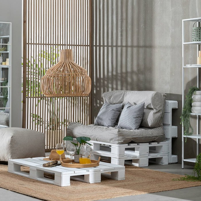 BigBuy Garden Coussin 4 Pièces Gris 120 x 80 cm