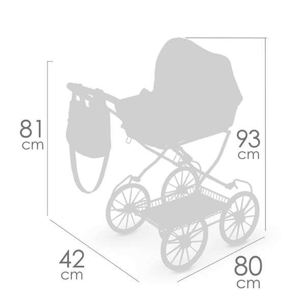 Decuevas - Coche de Poupée Pliable Vintage avec Sac pour Poupées jusqu'à 48 cm