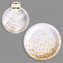 Best Products Assiettes plates en carton blanc et doré Ø22,5 cm, 10 pièces
