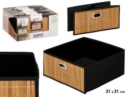 KIPIT Organisateur carré en bambou noir