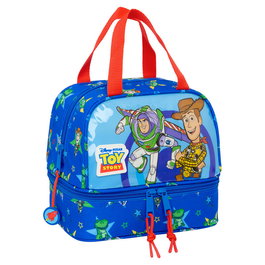 SAFTA Sac Porte-goûter Toy Story Disney Pixar Good Vibes avec double poignée, compartiment inférieur et étiquette de personnalisation - Taille 20x15x20 cm