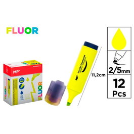 MP Marqueur fluorescent jaune, pointe 2/5 mm, boîte de 12 unités