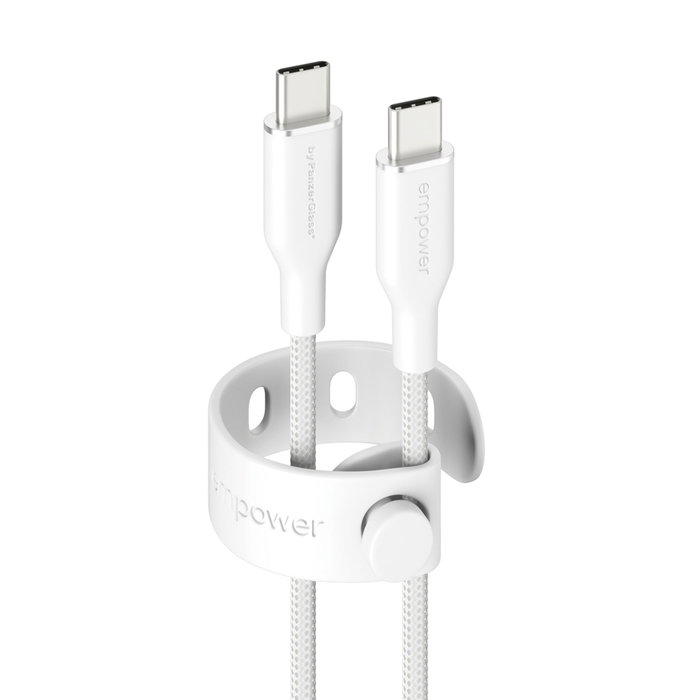 PanzerGlass empower Câble USB-C vers USB-C 60W, 2m, Blanc