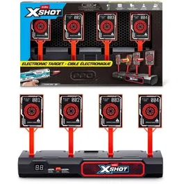 ZURU XSHOT - Pistolet à fléchettes avec cible électronique interactive pour améliorer la précision et le jeu