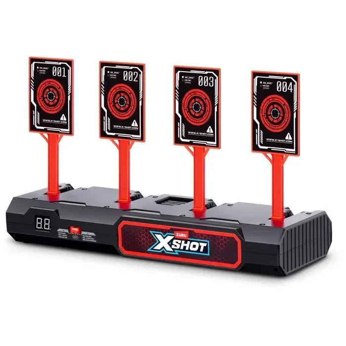 ZURU XSHOT - Pistolet à fléchettes avec cible électronique interactive pour améliorer la précision et le jeu