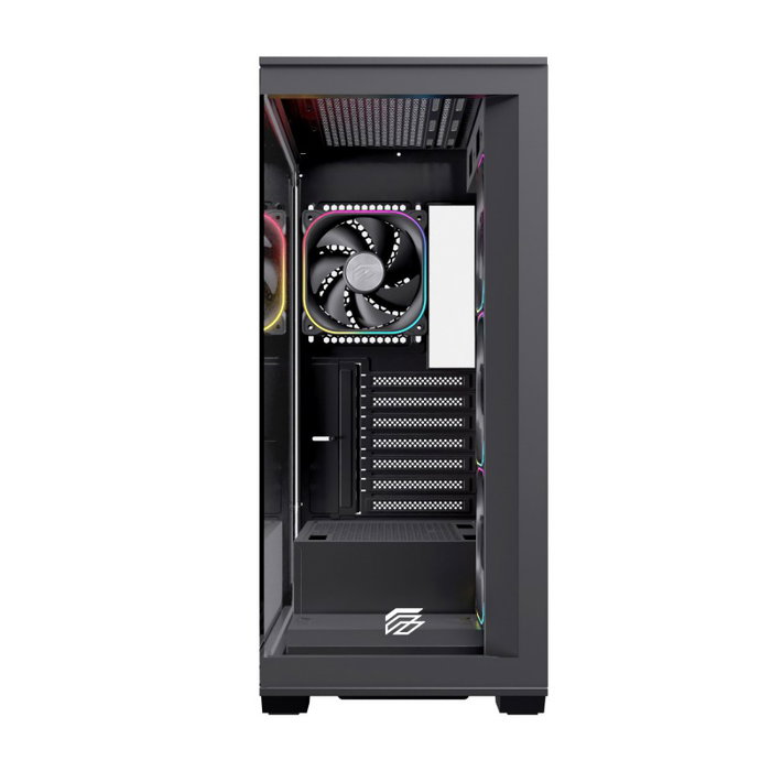Einarex S700 RGB Boîtier PC Gaming Semi-Tour ATX, Verre Trempé, 4 Ventilateurs RGB inclus, Noir