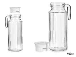 Vivalto Jarre avec couvercle blanc 950 ml verre 11,5x23,5x8 cm (Set de 12)