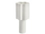 Giftdecor Lampe de Table Fleur 43 cm Rugueux Blanc Métal Velours (Set de 4)