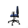 Chaise Elche Asynchrone Tissu Bleu foncé Base pyramidale noire Accoudoir 1D Sans appui-tête Roulettes 65mm nylon