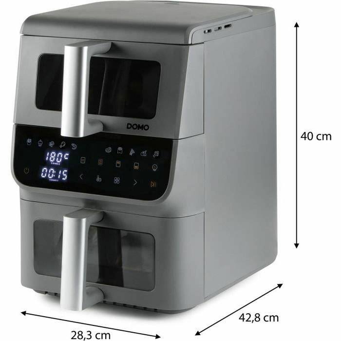 Domo Airfryer DO550FR - Friteuse sans huile double cuve 10 L (3,5 L + 6,5 L)