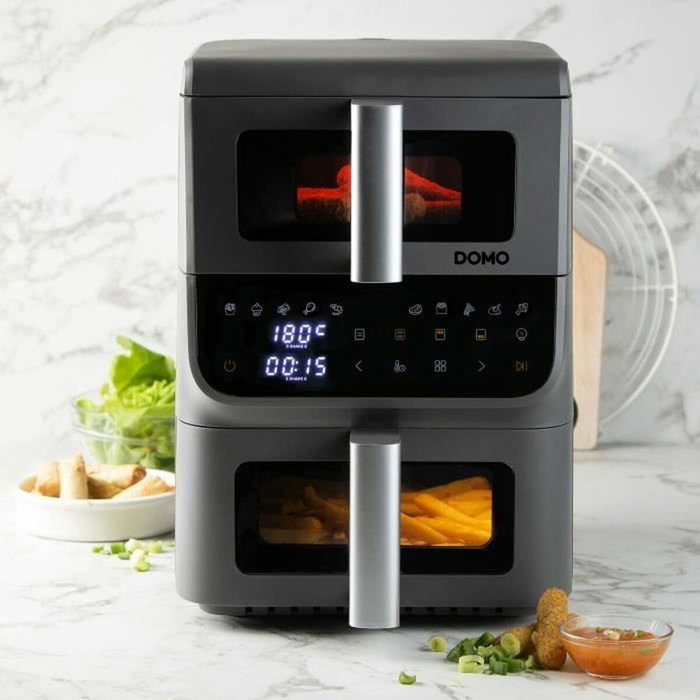Domo Airfryer DO550FR - Friteuse sans huile double cuve 10 L (3,5 L + 6,5 L)