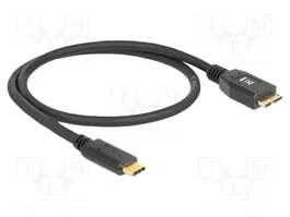 DELOCK Câble USB B micro vers USB C, 0,5m, Noir