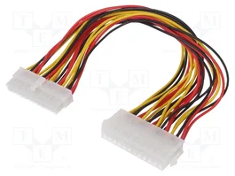 AKYGA Câble d'alimentation ATX socle 24pin et prise 24pin, 0,3m