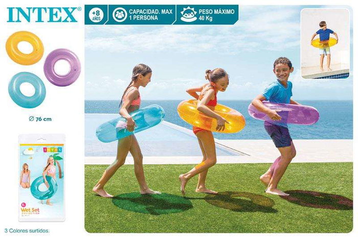 Intex - Flotteur en forme de roue transparent - 76 cm - Série assortie (Sans piles, en PVC, pour enfants à partir de 8 ans) Intex - Flotteur en forme de roue transparent - 76 cm - Série assortie (Sans piles, en PVC, pour enfants à partir de 8 ans)