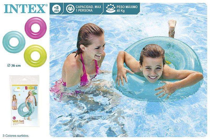 Intex - Flotteur en forme de roue transparent - 76 cm - Série assortie (Sans piles, en PVC, pour enfants à partir de 8 ans) Intex - Flotteur en forme de roue transparent - 76 cm - Série assortie (Sans piles, en PVC, pour enfants à partir de 8 ans)