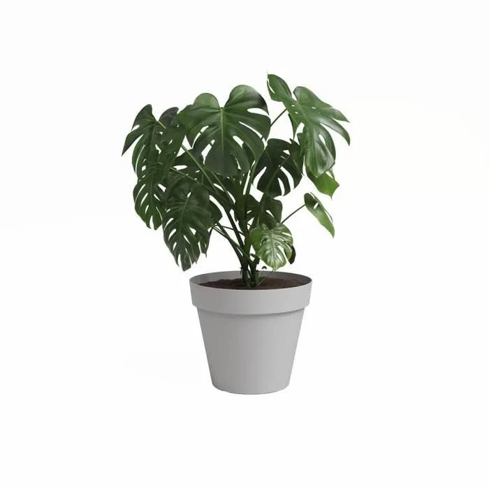 Artevasi Pot de Fleurs CAPRI Gris Clair - 40 cm, Plastique Résistant pour Intérieur et Extérieur - L40 x P40 x H34.7 cm