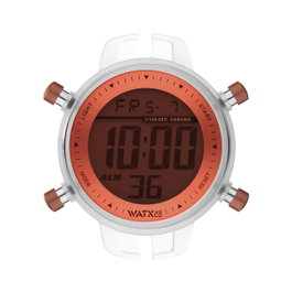 Watxandco RWA1089 Montre Digitale Unisexe Transparent et Orange