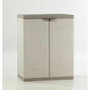 Plastiken Armoire basse TITANIUM 2 portes Beige et Taupe