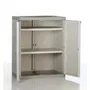 Plastiken Armoire basse TITANIUM 2 portes avec étagères en résine 70 x 44 x 88 cm couleur Beige et Taupe pour Intérieur et Extérieur