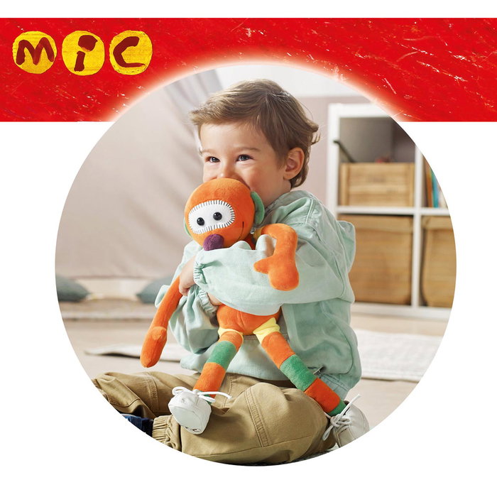 EDUCA Peluche Mic Personnage Suave - Peluche Douce et Sensorielle - 40 cm - Recommandé à Partir de 6 Mois