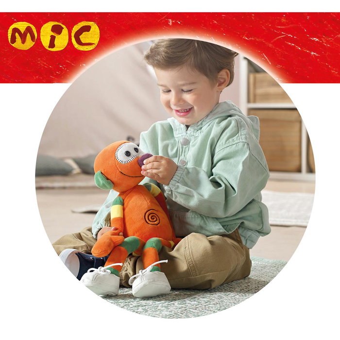 EDUCA Peluche Mic Personnage Suave - Peluche Douce et Sensorielle - 40 cm - Recommandé à Partir de 6 Mois