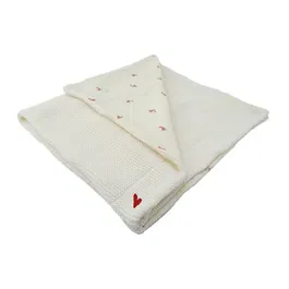 Domiva Couverture bébé double face Maternity Love, maille et mousseline, 75 x 100 cm, neutre, coton, douceur pour nouveau-né