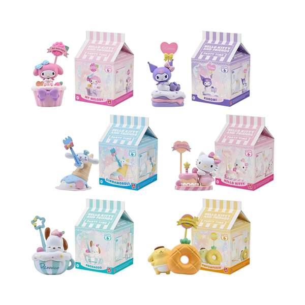 Yume - Figurine collectionnable Hello Kitty & Friends Party Time (modèles aléatoires) - PVC - 9x9x14 cm