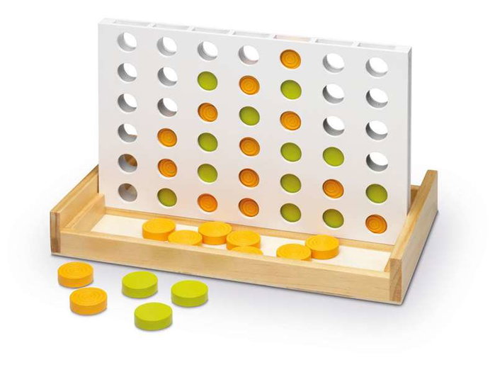 Cayro - Jeu Puissance 4 en bois avec 42 pièces, pour 2 joueurs, dimensions 28.5 x 17 x 4 cm